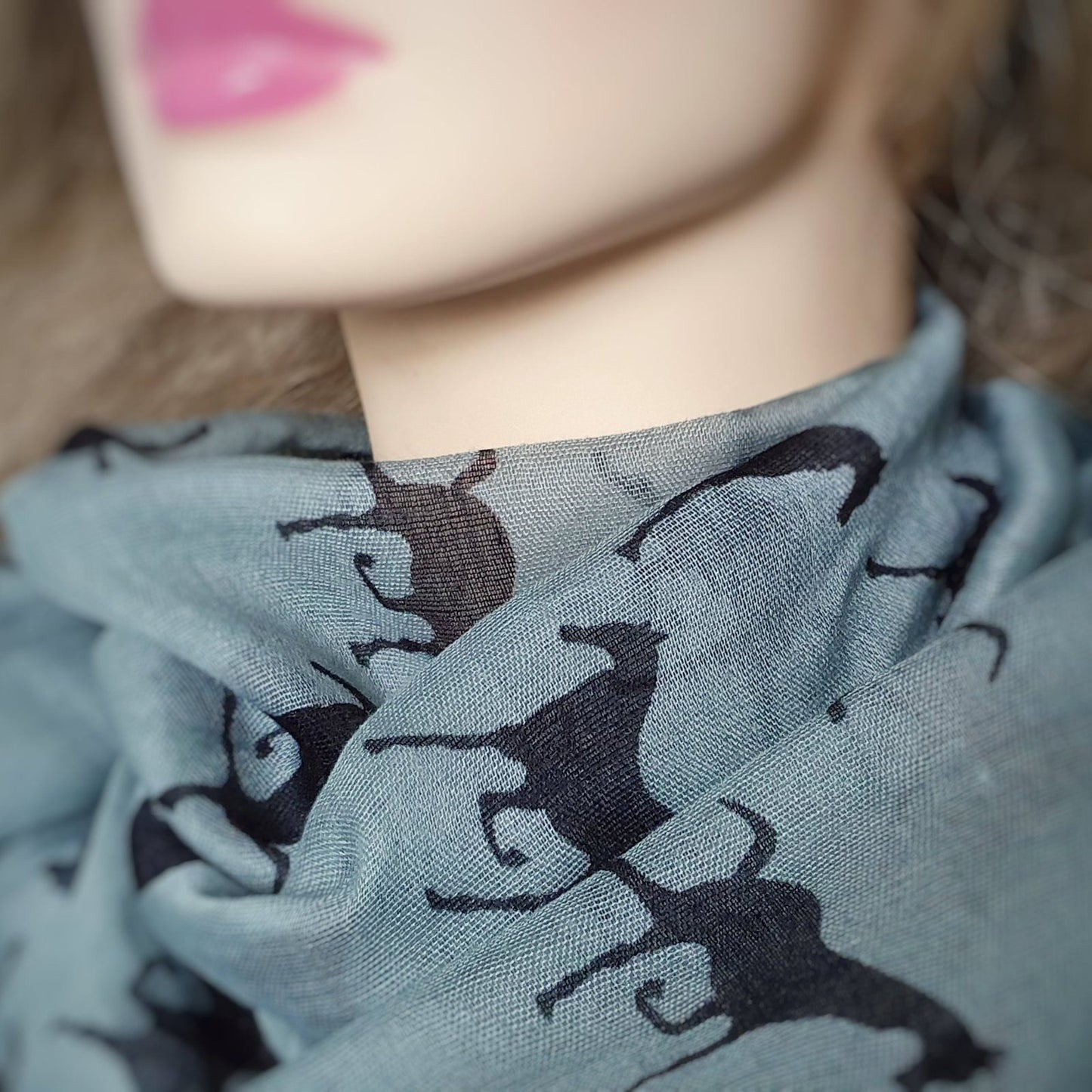 Trotting Horse Scarf Teal