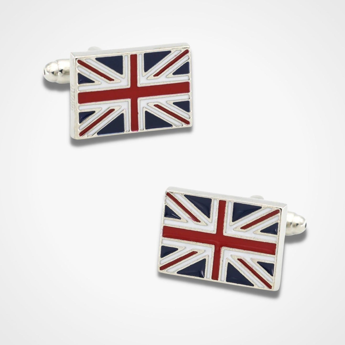 Union Jack Cufflinks Silver Enamel