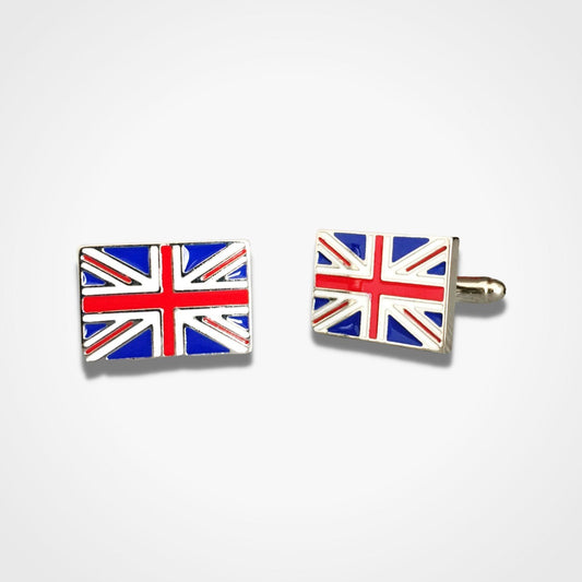 Union Jack Cufflinks Silver Enamel