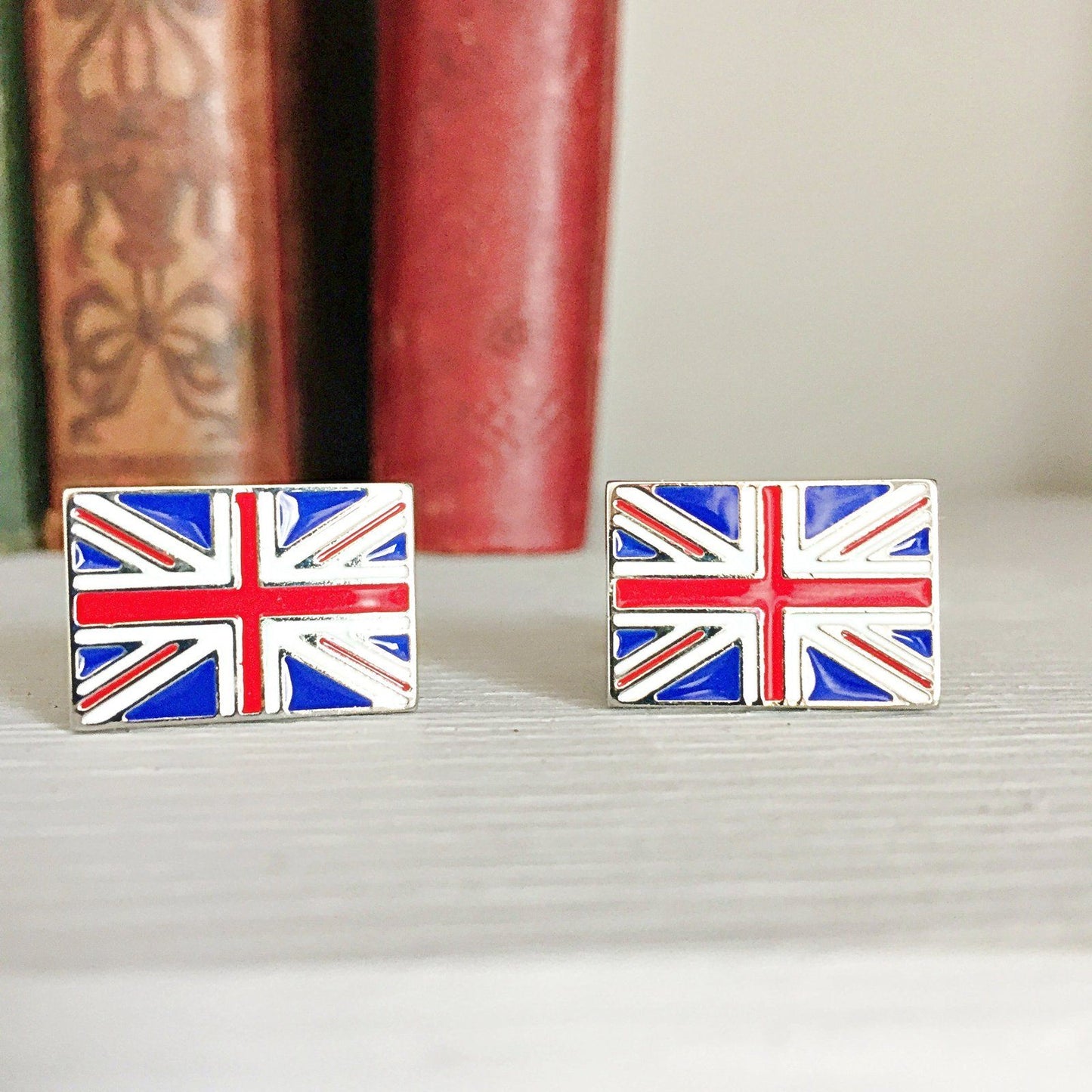 Union Jack Cufflinks Silver Enamel