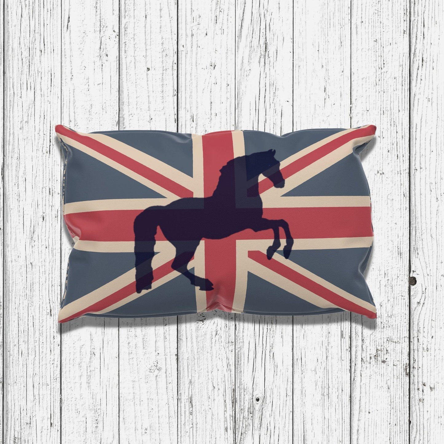Union Jack Horse Cushion Cover Vintage
