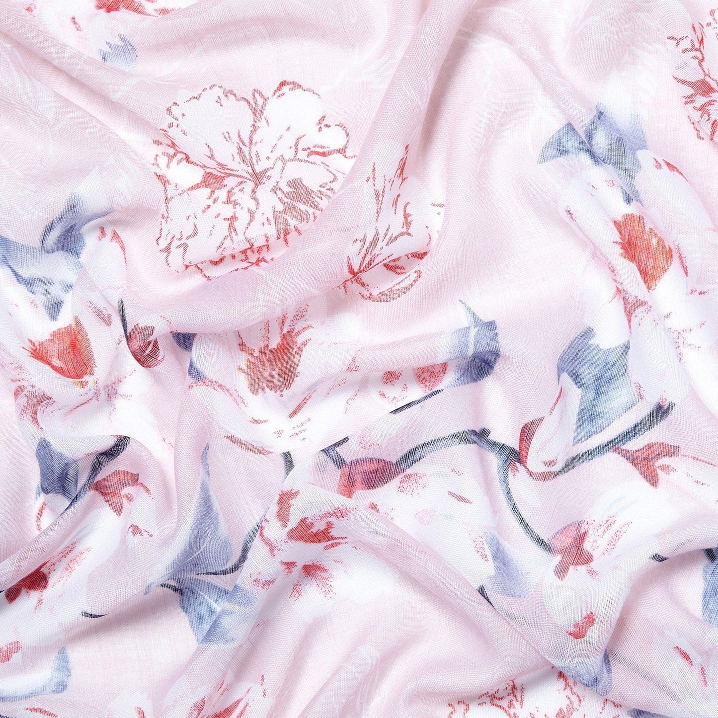 Vintage Print Floral Scarf Pink