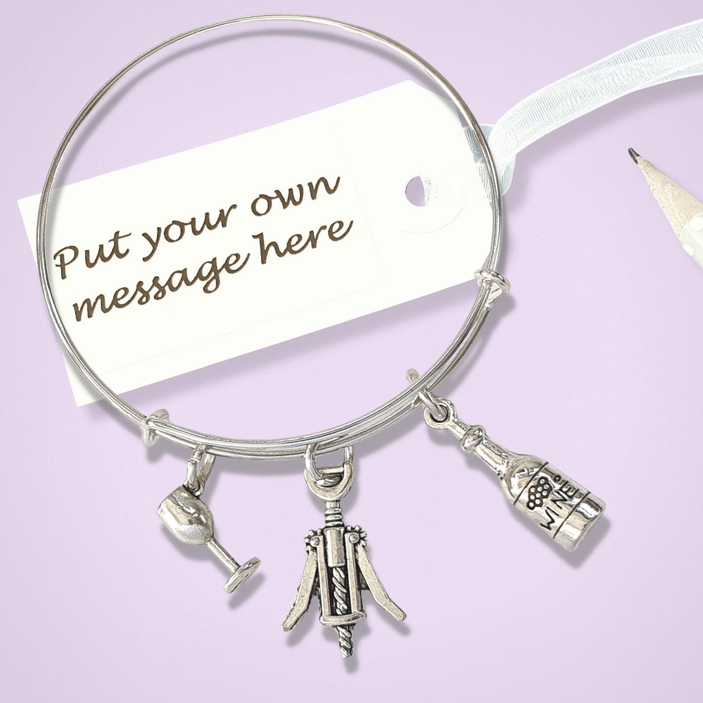 Wine Lovers Bangle Silver