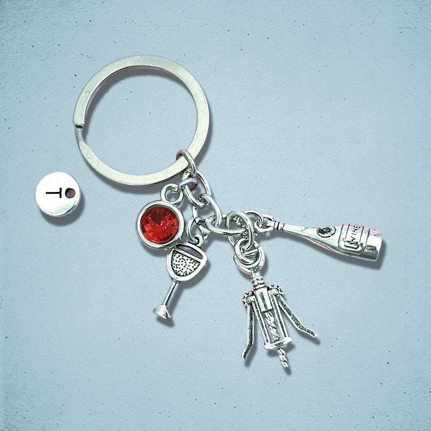 Wine Lovers Keyring Silver
