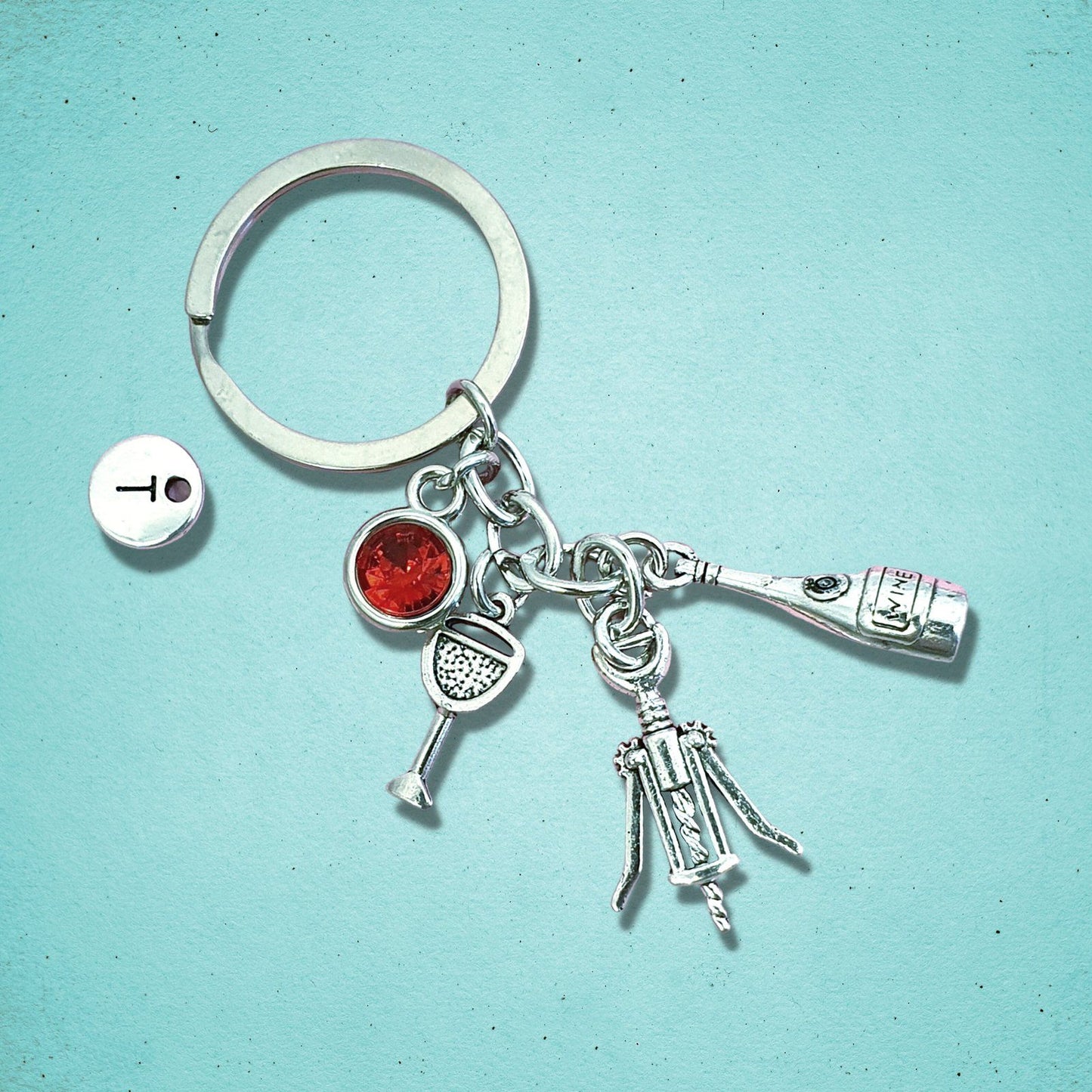 Wine Lovers Keyring Silver