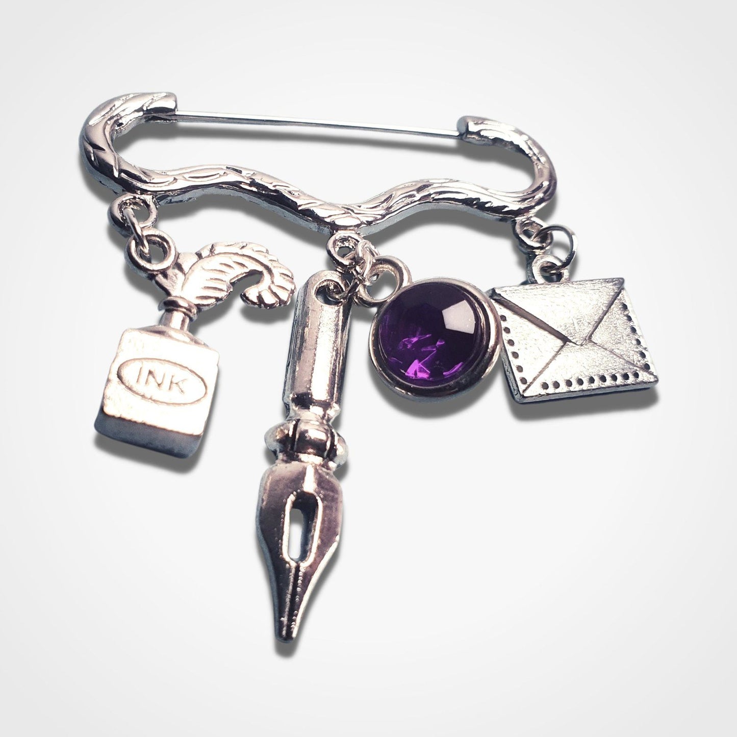 Writers Brooch Silver