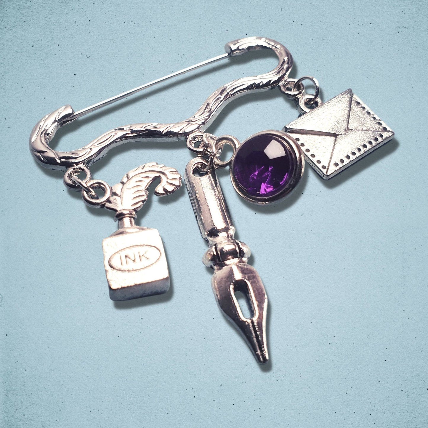 Writers Brooch Silver