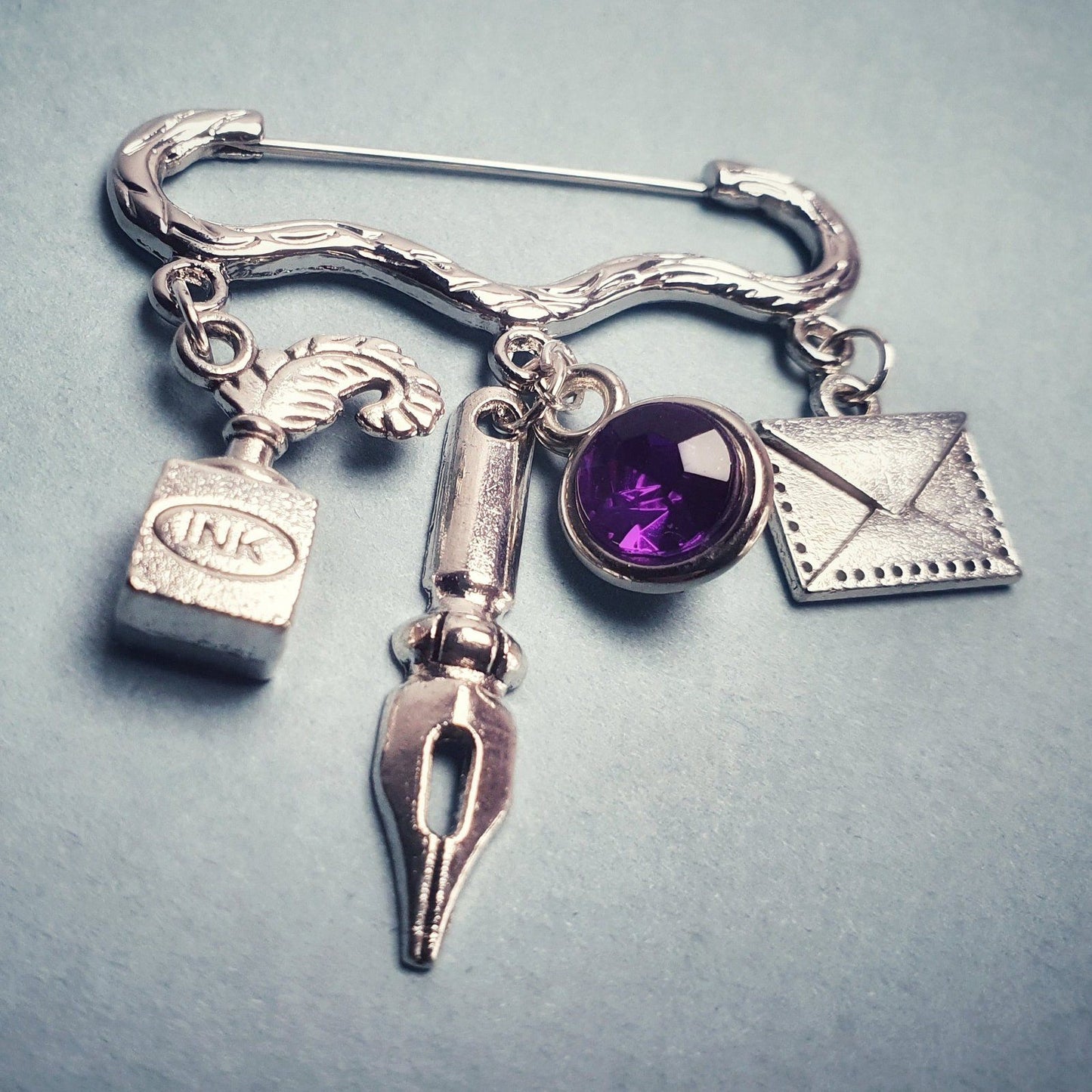 Writers Brooch Silver