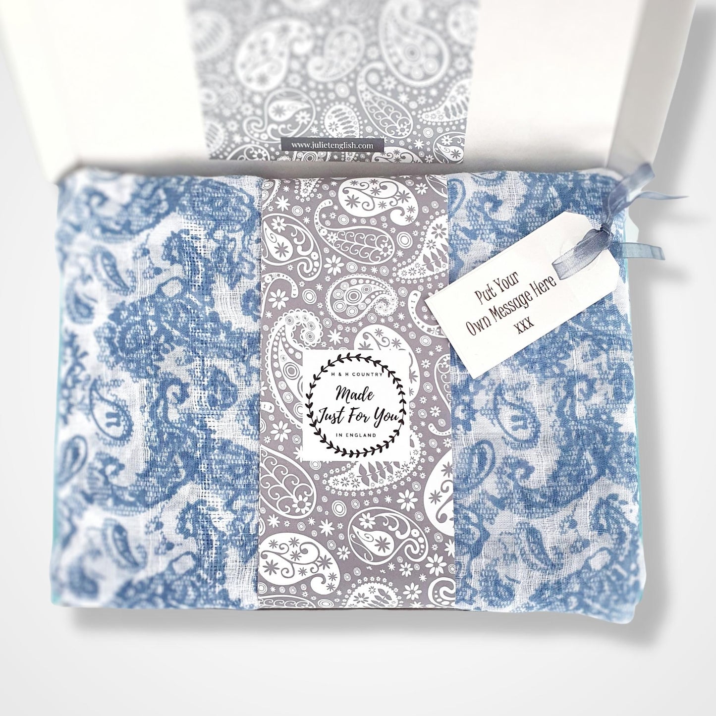 Paisley Print Scarf - Delft Blue