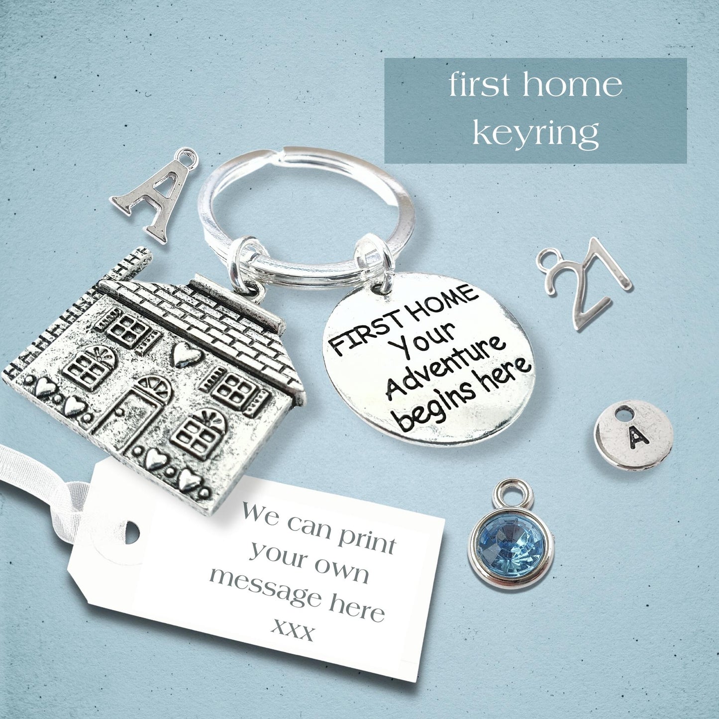 First Home Keyring - Silver