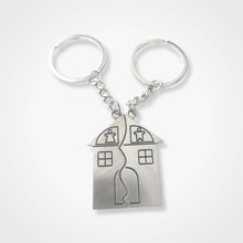 Load image into Gallery viewer, His and Hers New Home Keyrings - Silver
