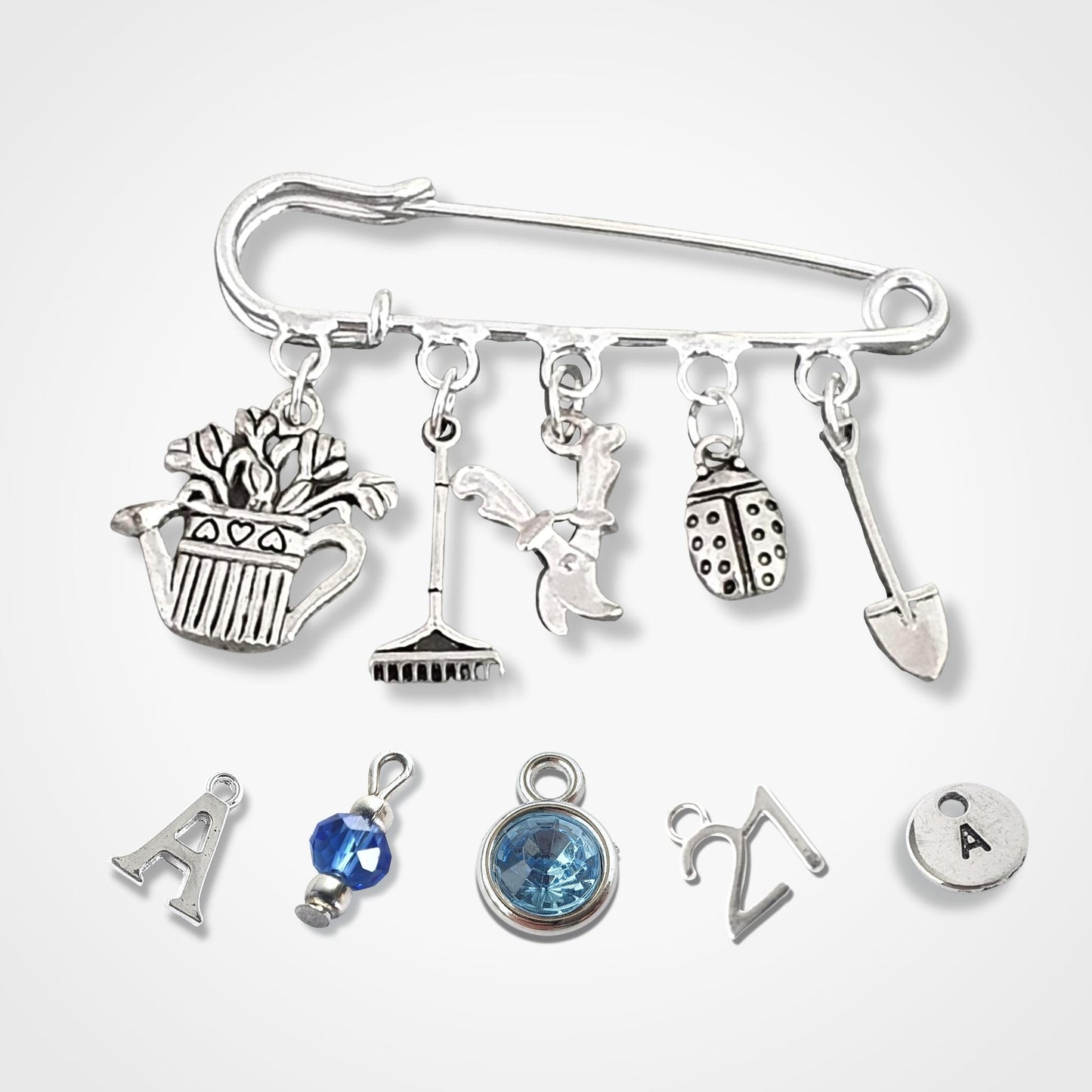 Ladybird Garden Brooch - Silver