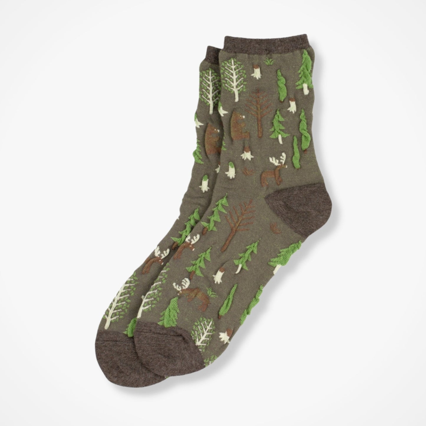 Forest Scene Socks - Green