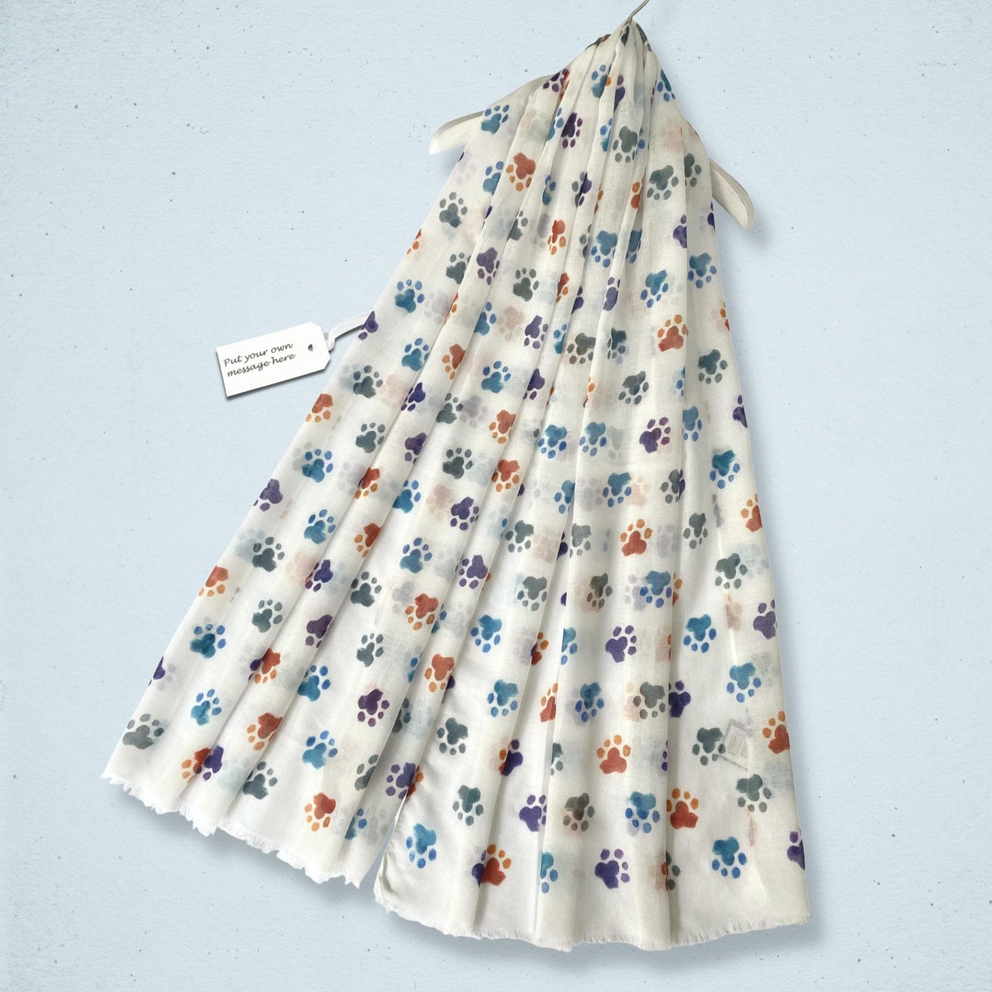 Paw Print Scarf - White