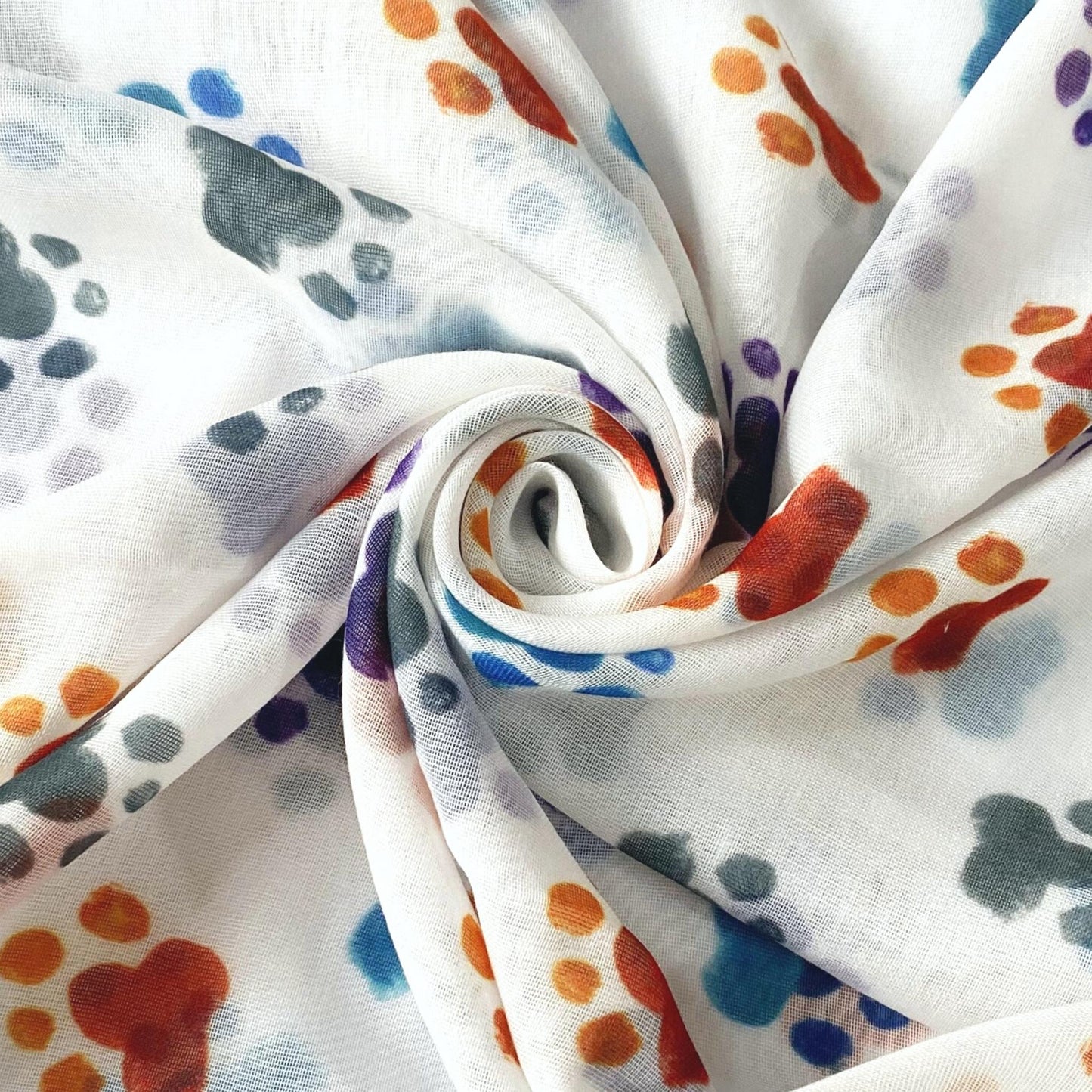 Paw Print Scarf - White