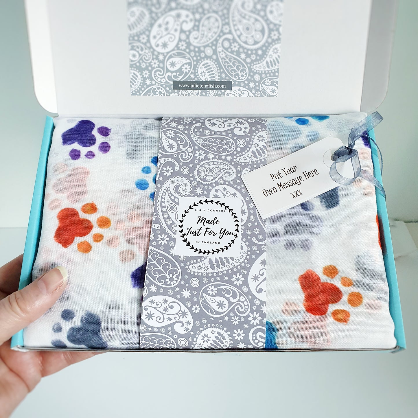 Paw Print Scarf - White