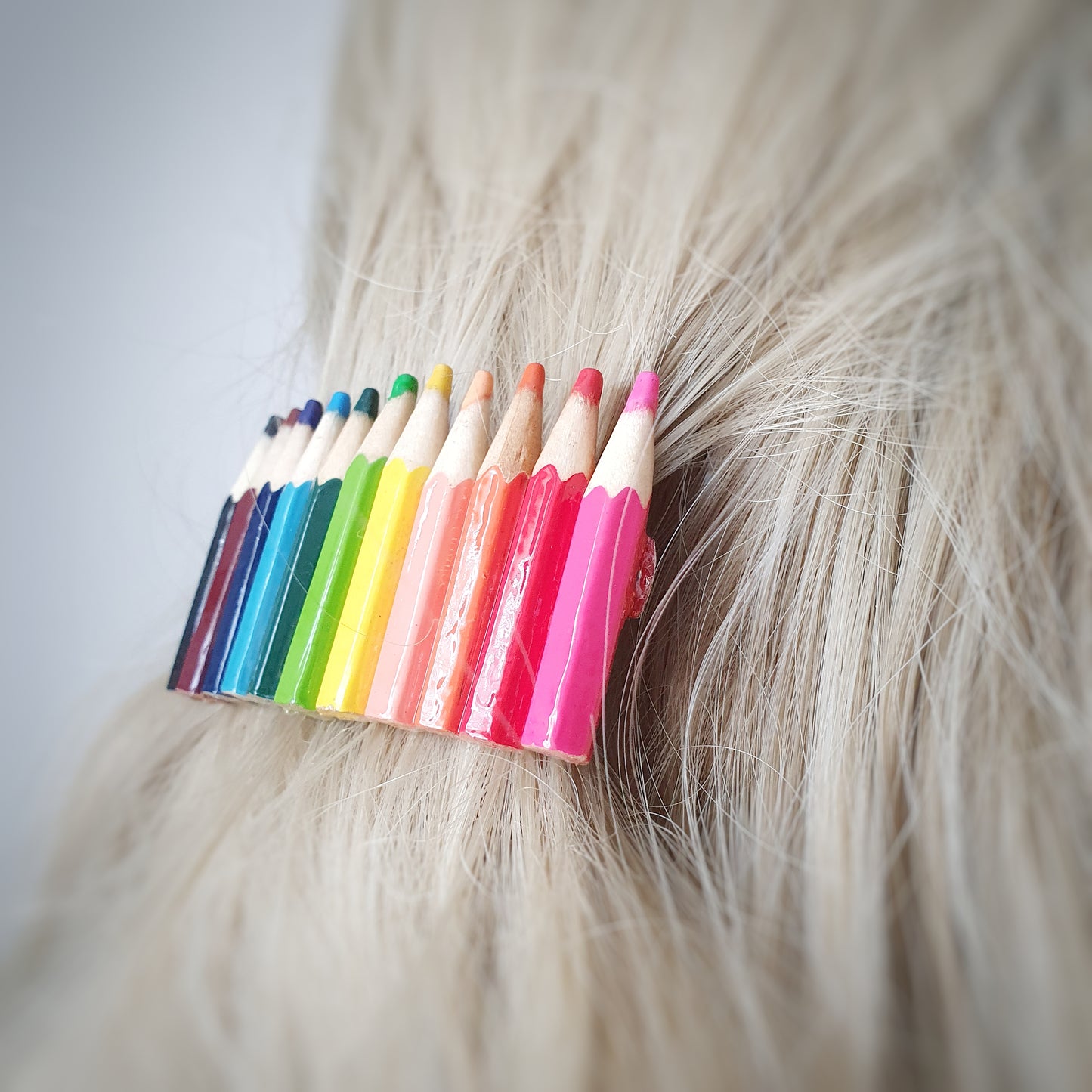 Pencils Hair Clip - Rainbow
