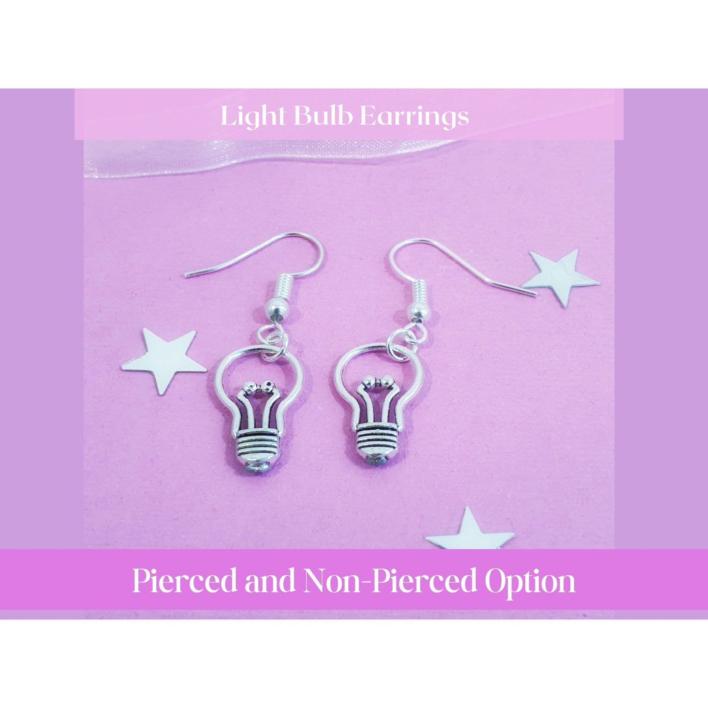 Light Bulb Earrings - Silver