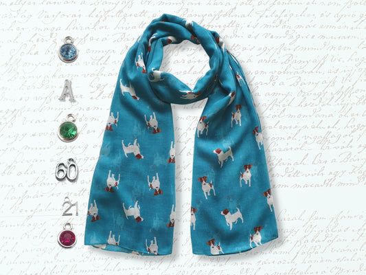 Jack Russell Dog Scarf - Turquoise