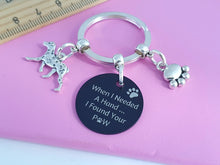 Load image into Gallery viewer, Engraved &#39;When I needed a Hand... I Found Your Paw&#39; Dalmatian Keyring - Silver
