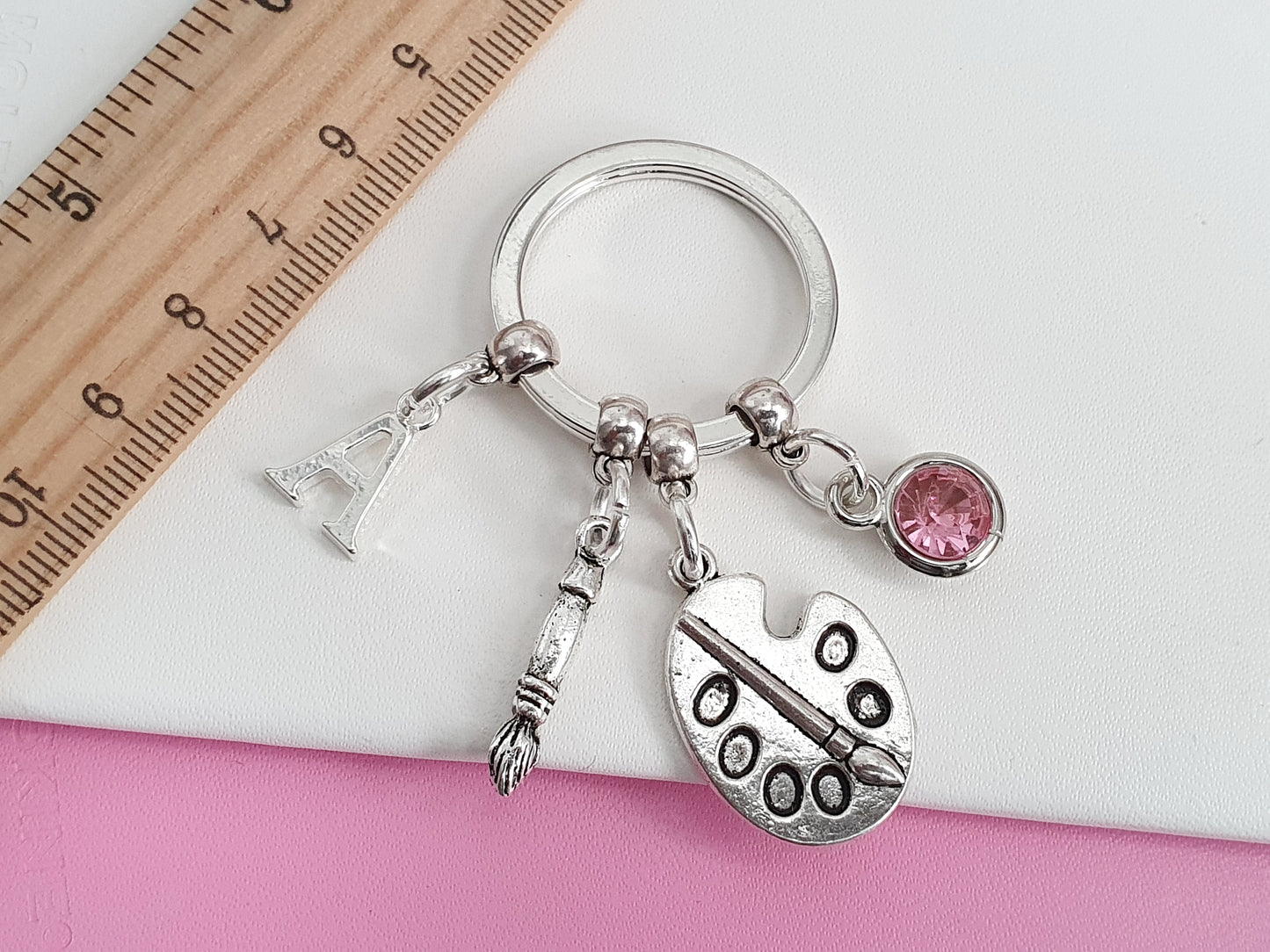 Artist Keyring ~ Personalised Gift for Artist ~ Silver