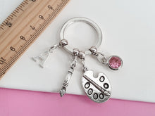 Load image into Gallery viewer, Artist Keyring ~ Personalised Gift for Artist ~ Silver
