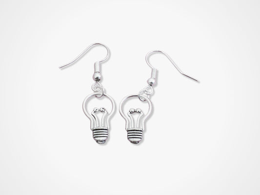 Light Bulb Earrings - Silver