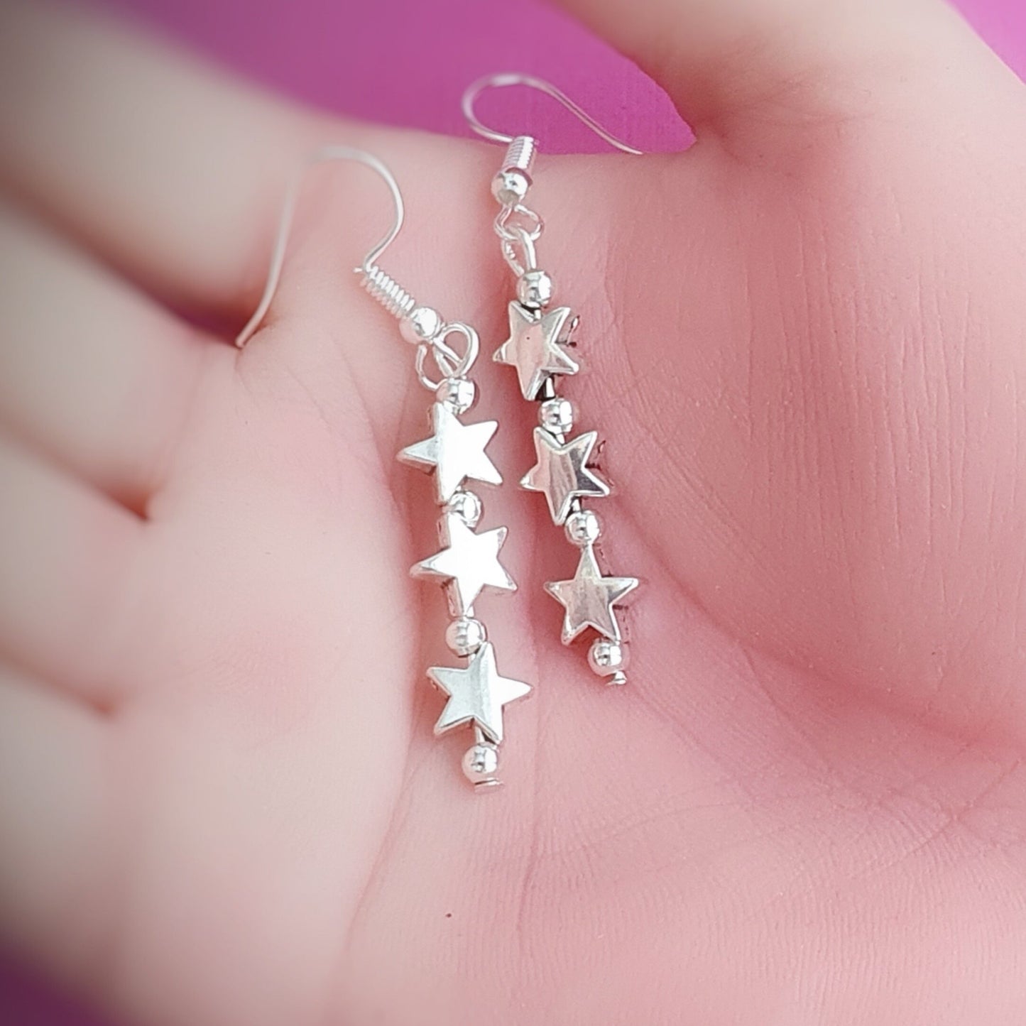 3 Decades Star Earrings - Silver