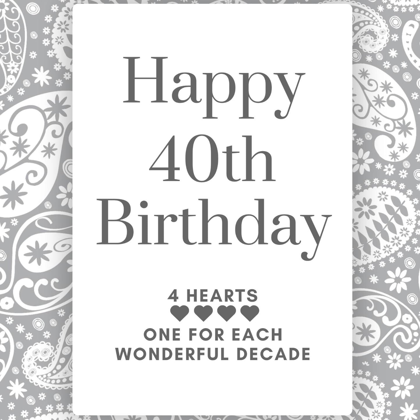4 Decades Necklace: Handmade 40th Silver Hearts Necklace for Fortieth Birthday