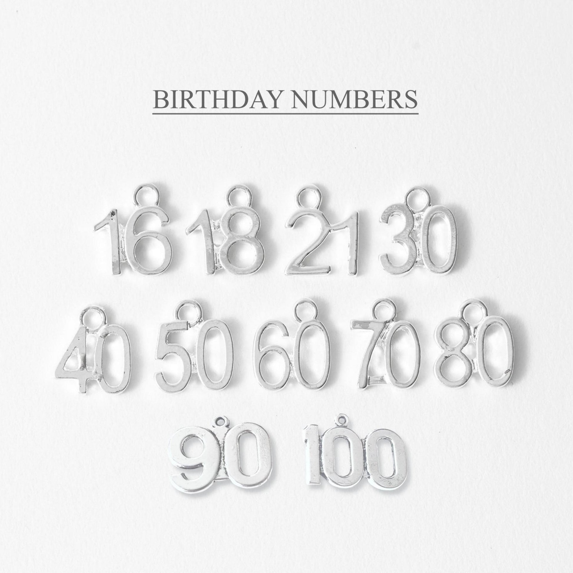 Set of decorative birthday numbers on a white background