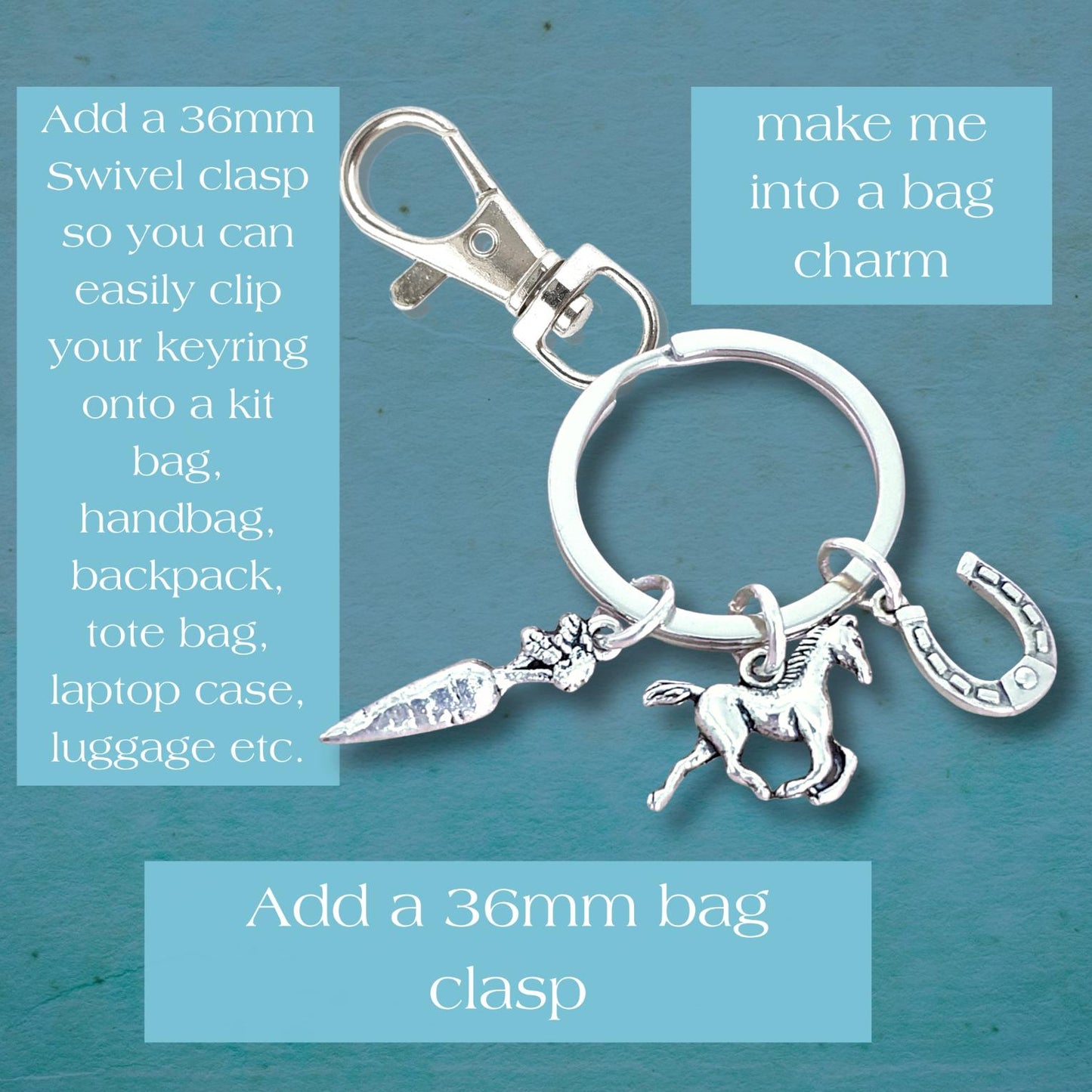 Horse & Carrot Keyring - Silver