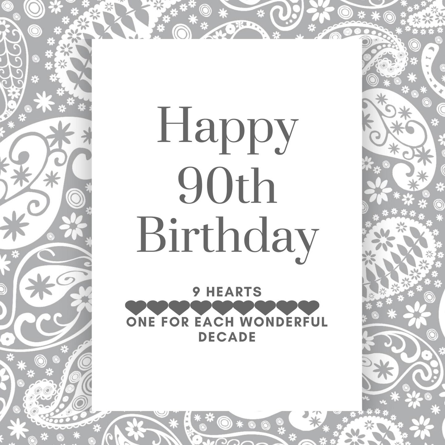 9 Decades Necklace: Handmade 90th Silver Hearts Necklace for Ninetieth Birthday