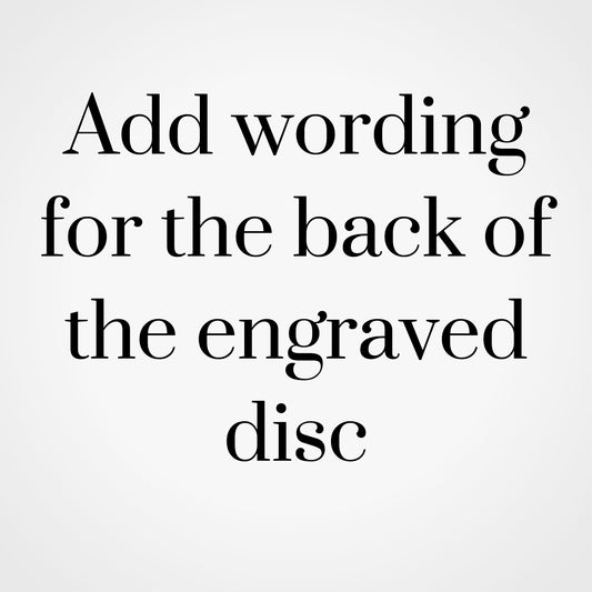 Add Wording To The Back of the Disc