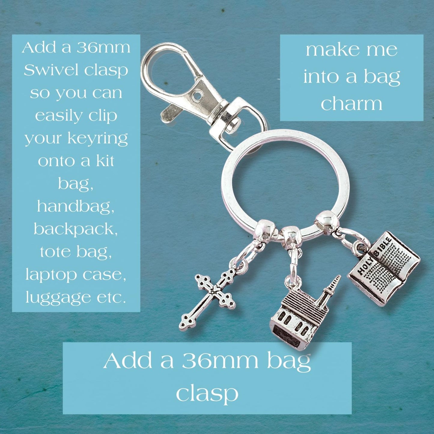 Religious Keepsake Keyring - Silver