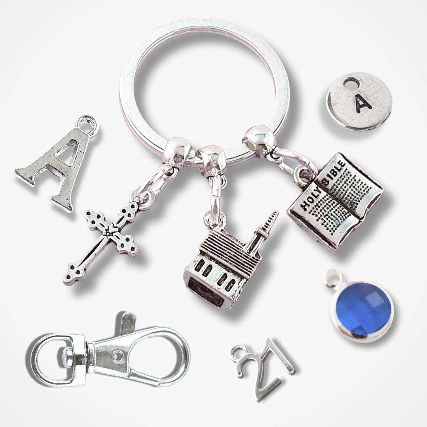 Religious Keepsake Keyring - Silver