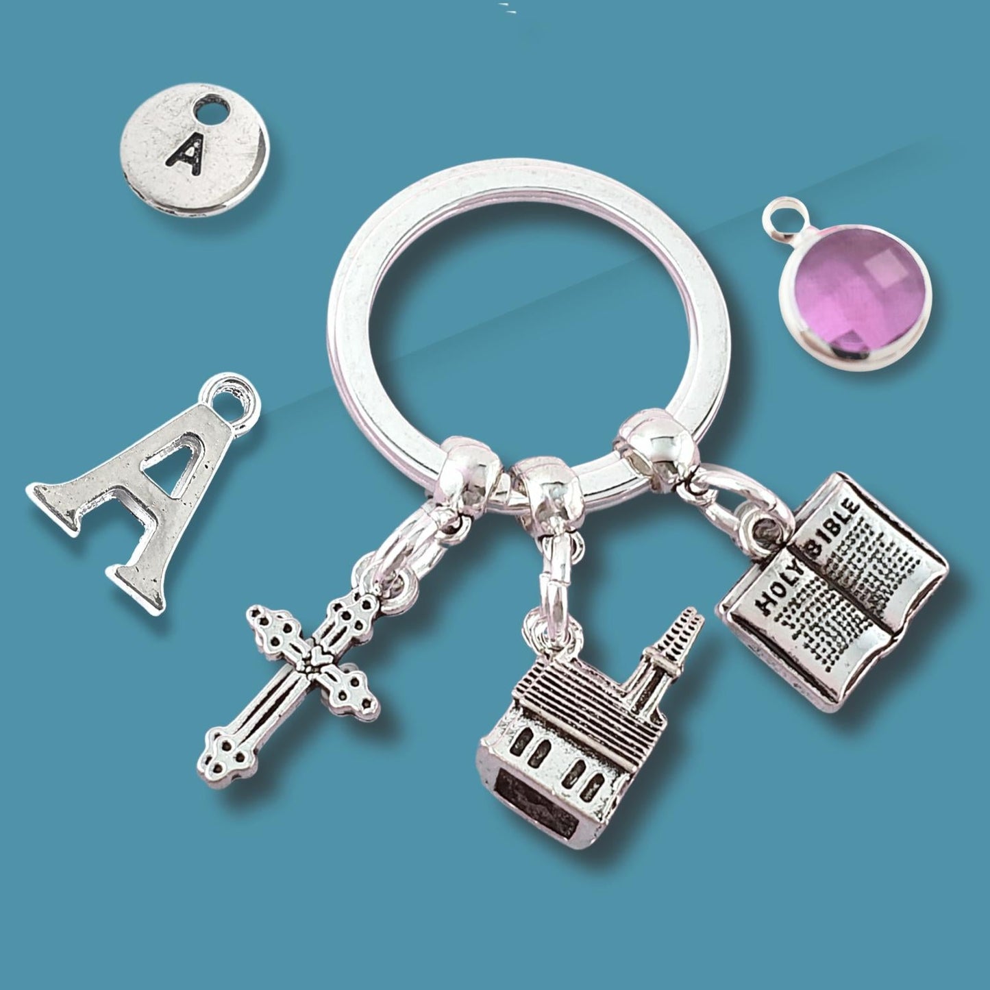 Religious Keepsake Keyring - Silver