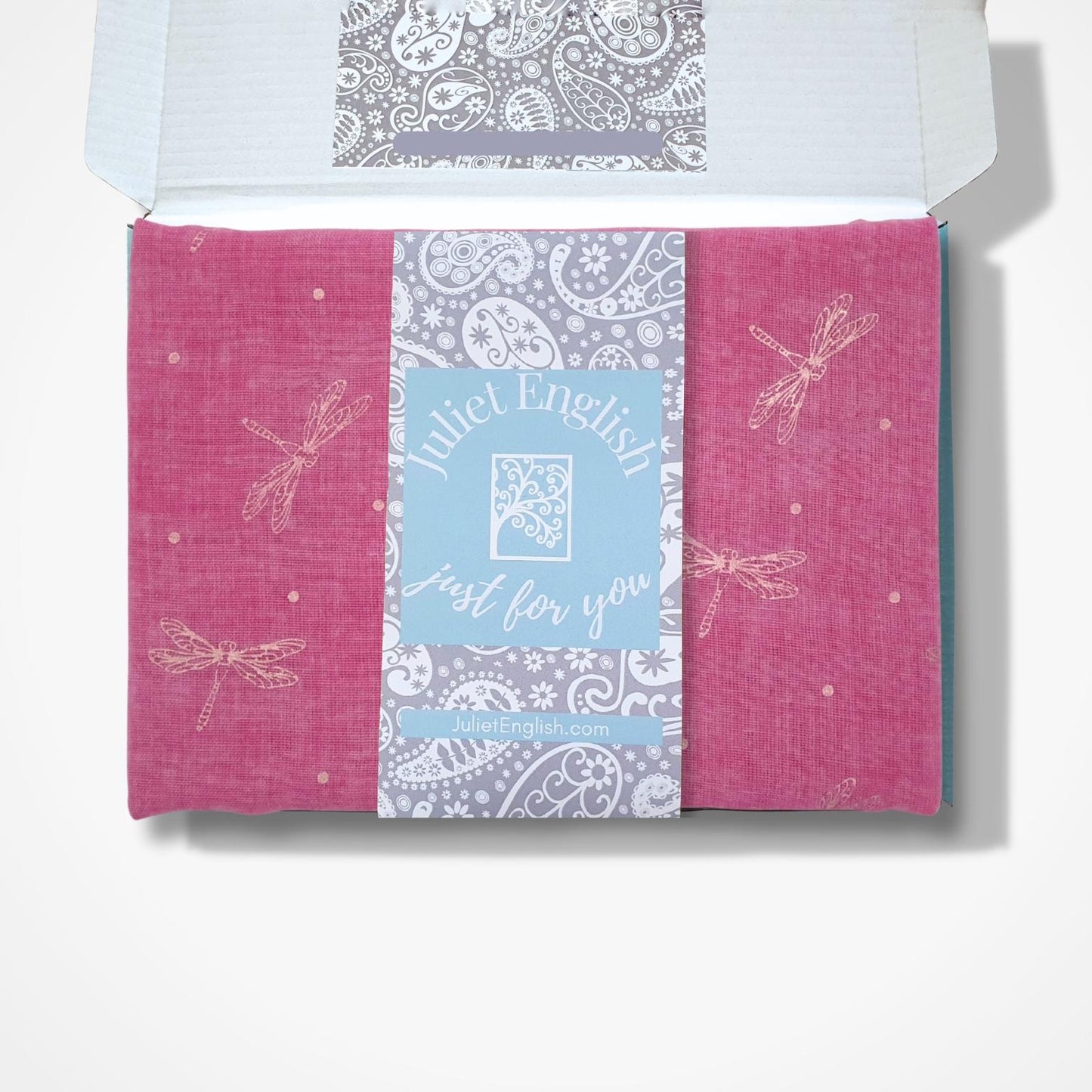 Lightweight Ladies Scarf with Rose Gold Dragonfly Design - Fuchsia