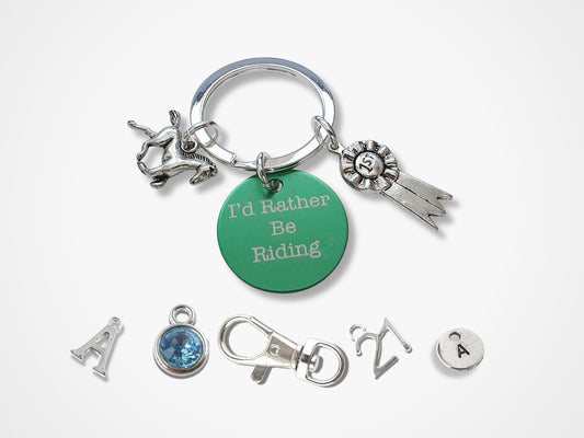 'I'd Rather Be Riding' Horse Keyring