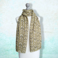 Load image into Gallery viewer, Olive Green Boho Pattern Ladies Lightweight Scarf
