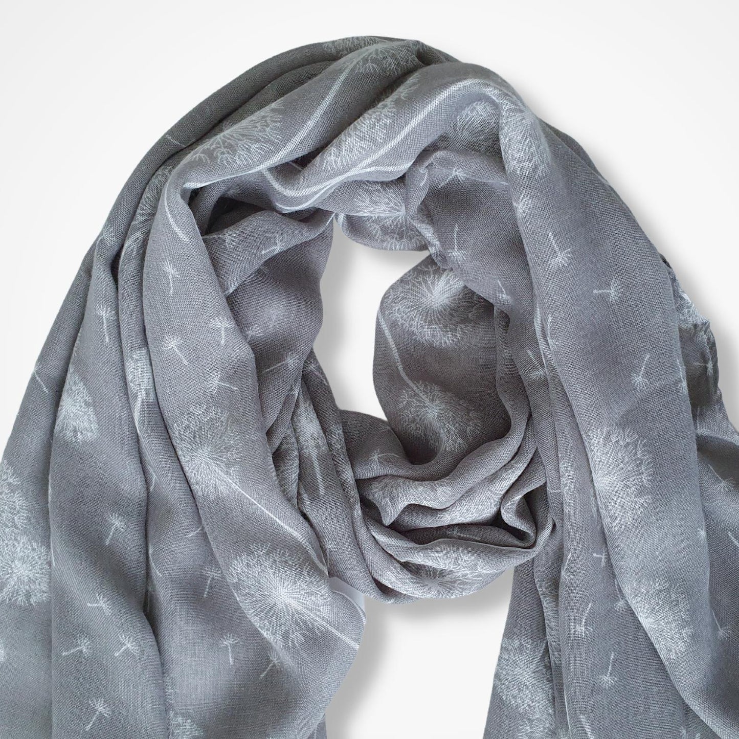 Pretty Dandelion Scarf - Grey and White