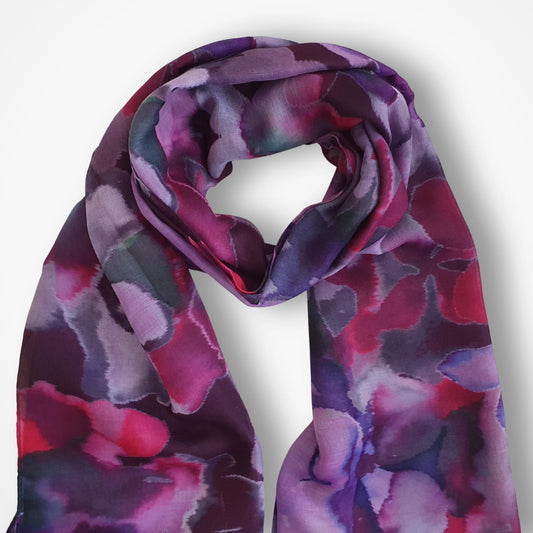 Colorful scarf with abstract pattern on a white background