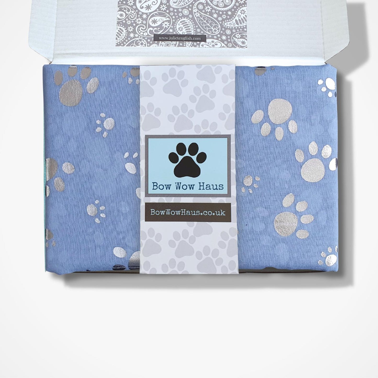 Foil Paw Print Scarf - Sky Blue & Silver