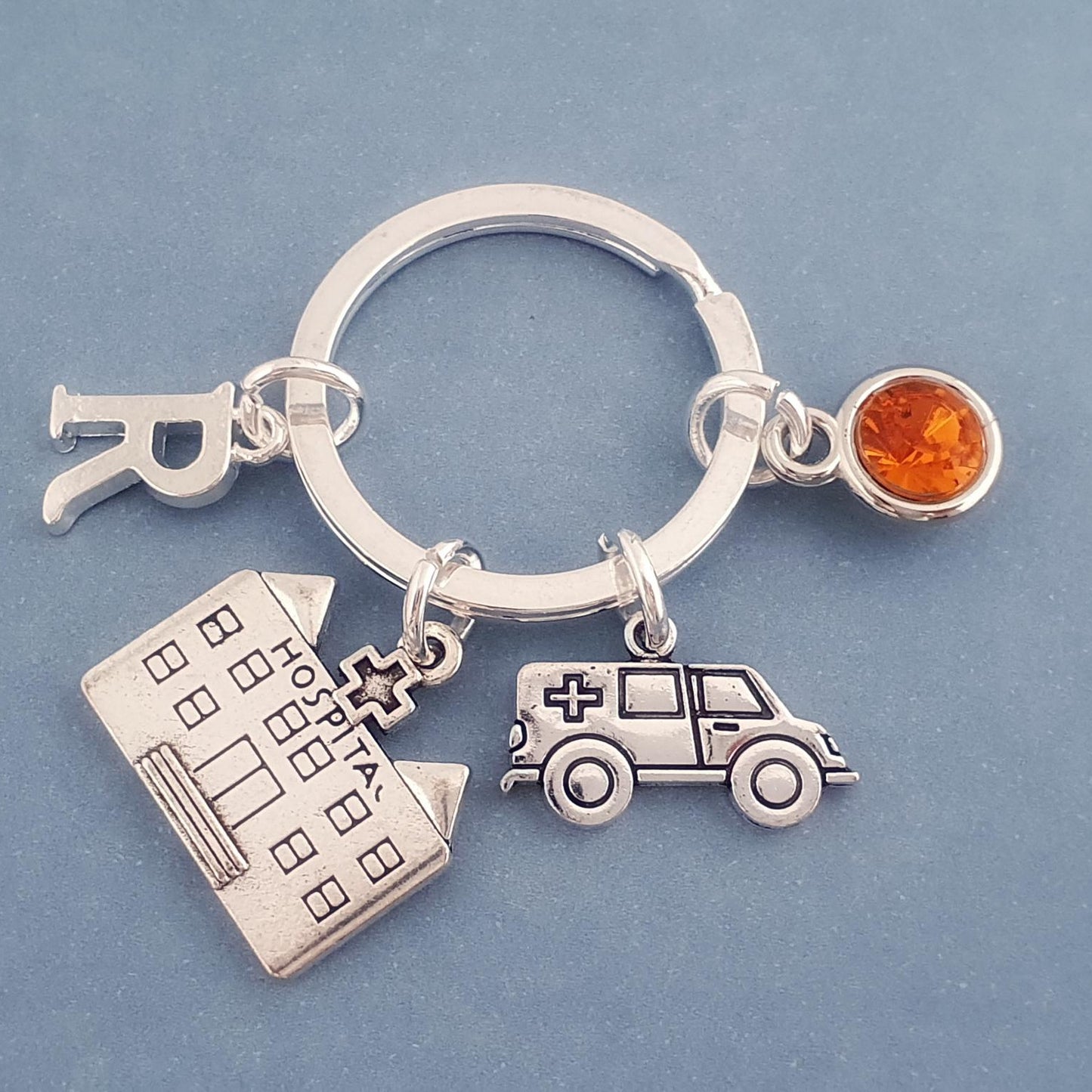 Ambulance Keyring - Silver