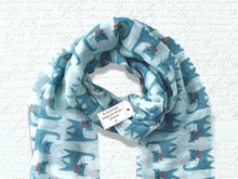 Load image into Gallery viewer, Happy Cats Scarf - Aqua
