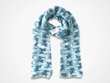 Load image into Gallery viewer, Happy Cats Scarf - Aqua
