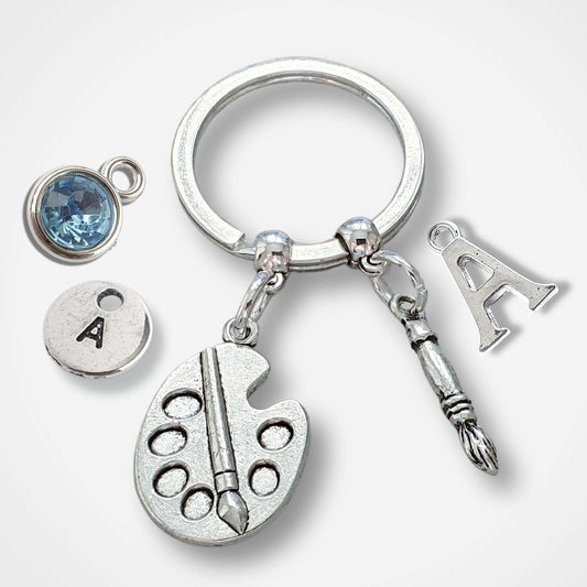 Artist Keyring ~ Personalised Gift for Artist ~ Silver