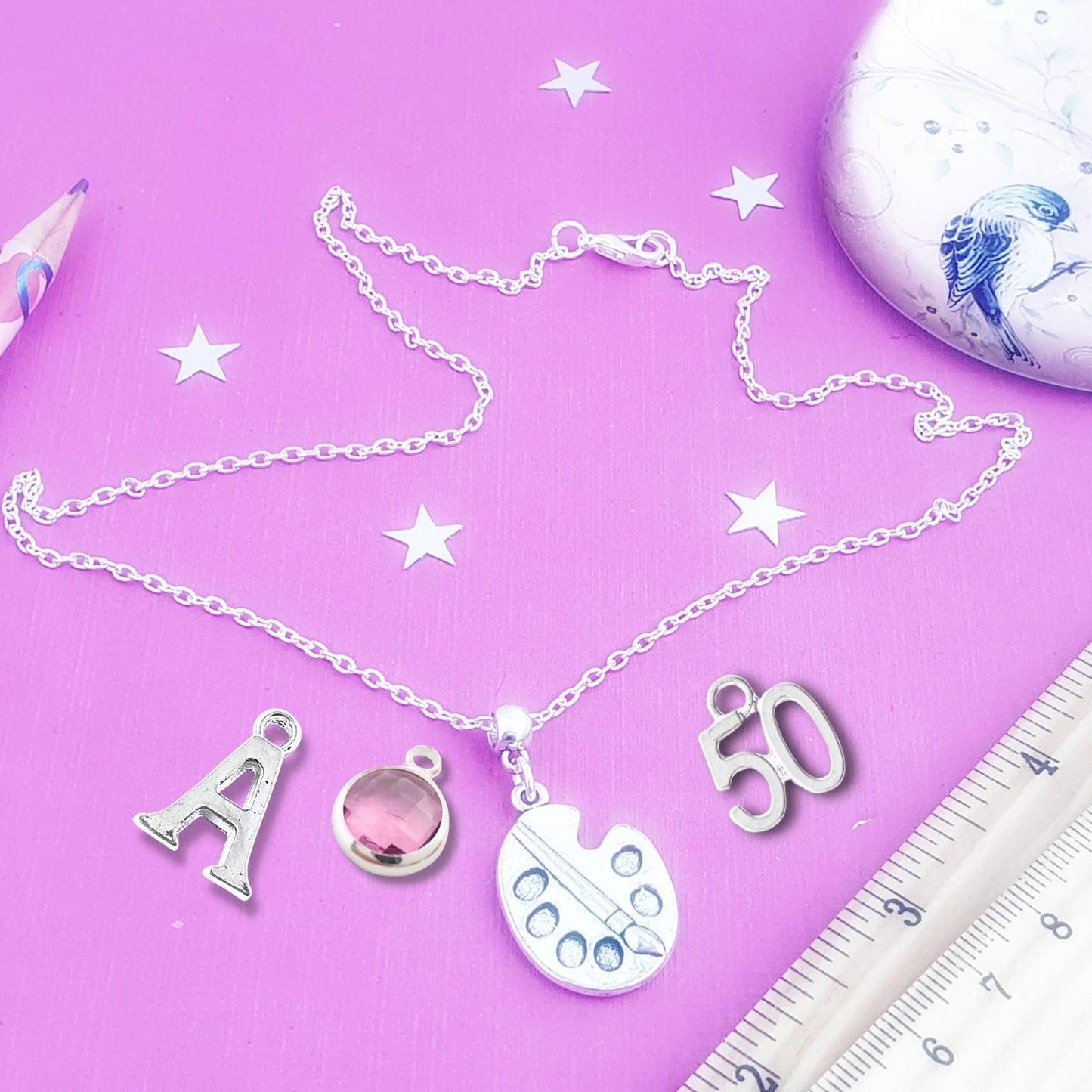 Artists Palette Necklace - Silver