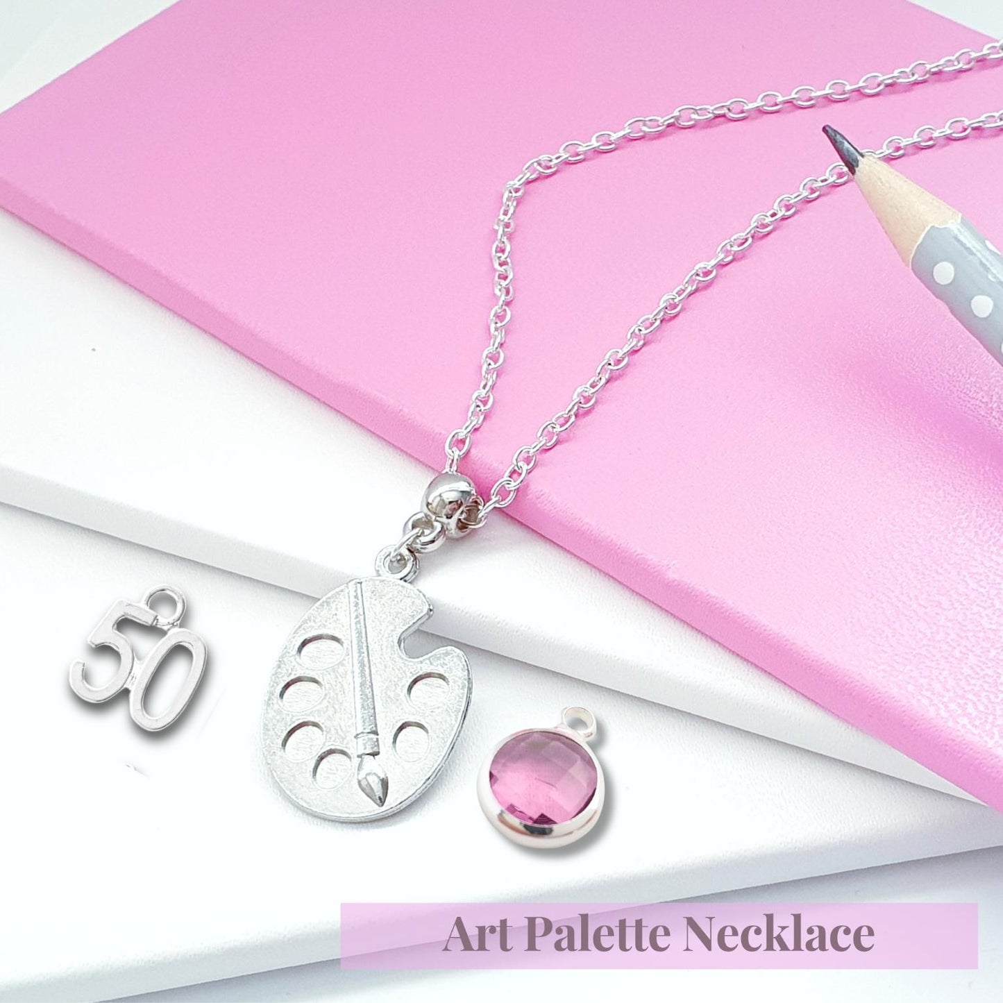 Artists Palette Necklace - Silver