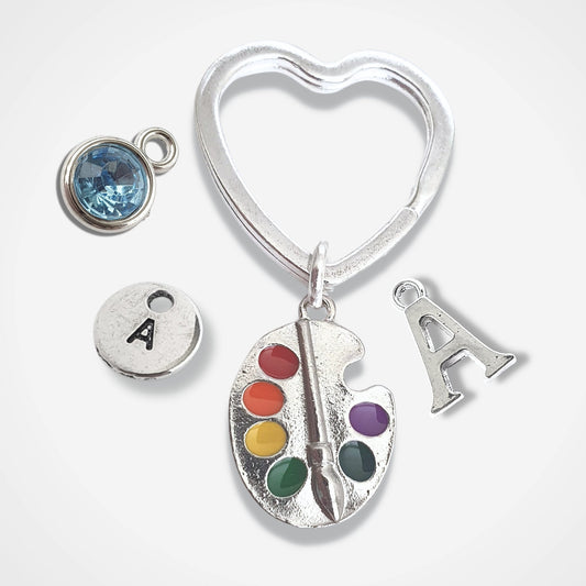 Heart Shaped Art Palette Keyring - Giff for Artist