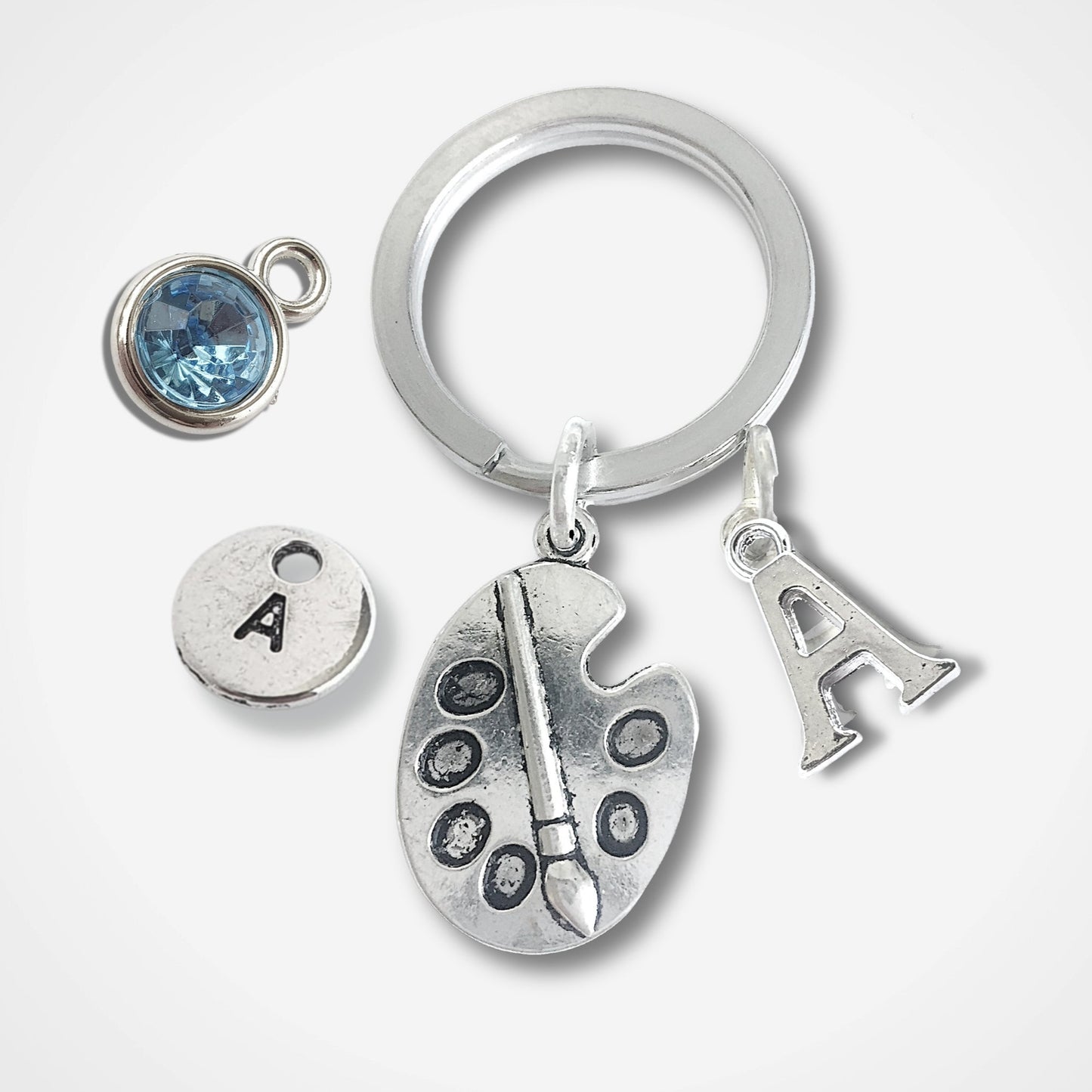 Art Palette Keyring - Silver